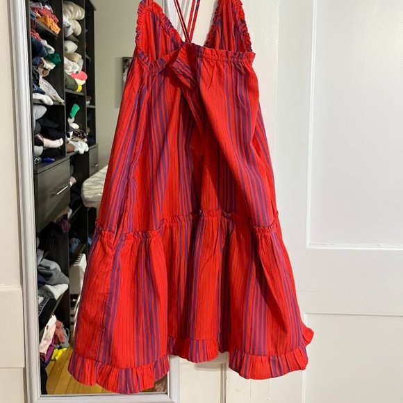 NWT Universal Thread Sleeveless Red Striped Mini Dress - Size L - Picture 5 of 7